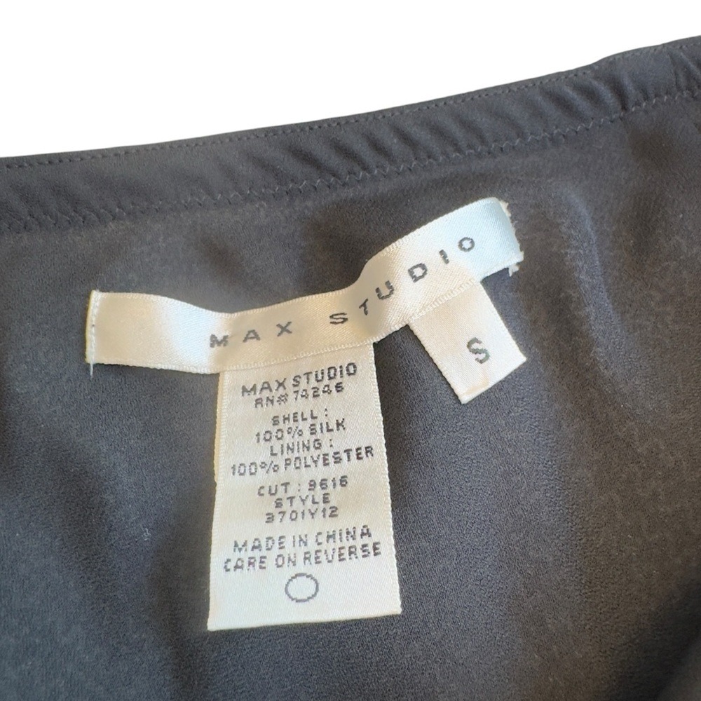 Max Studio 100% Silk Asymmetrical Midi Skirt High Low Satin Neutral Small in EUC - Picture 9 of 15